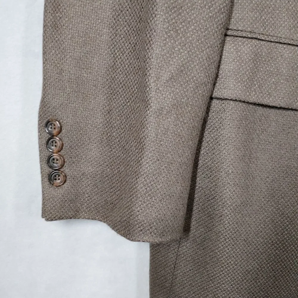 Joseph & Lyman Mens 44L Jacket Brown Cashmere Sport‎ Coat Three-Button Front